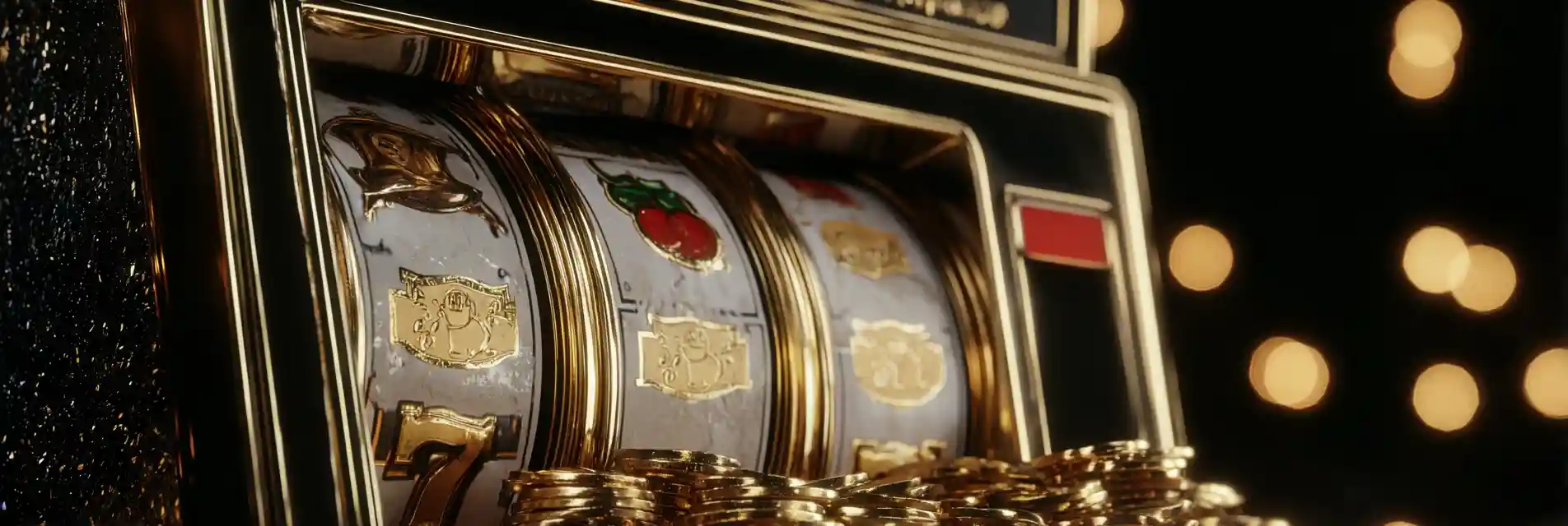 Slot machine with colorful reels